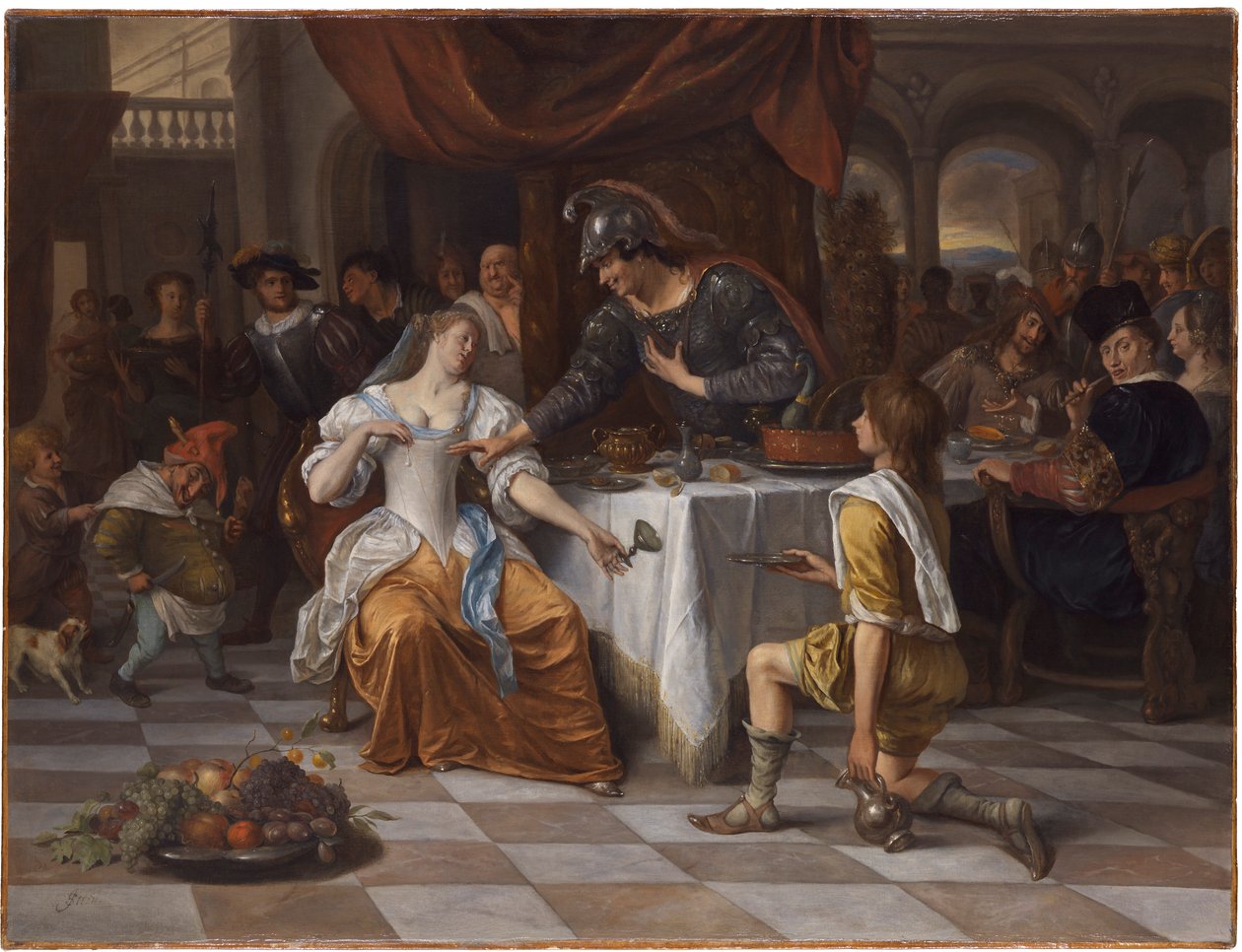 Antonius és Kleopátra bankettje alkotó: Jan Steen