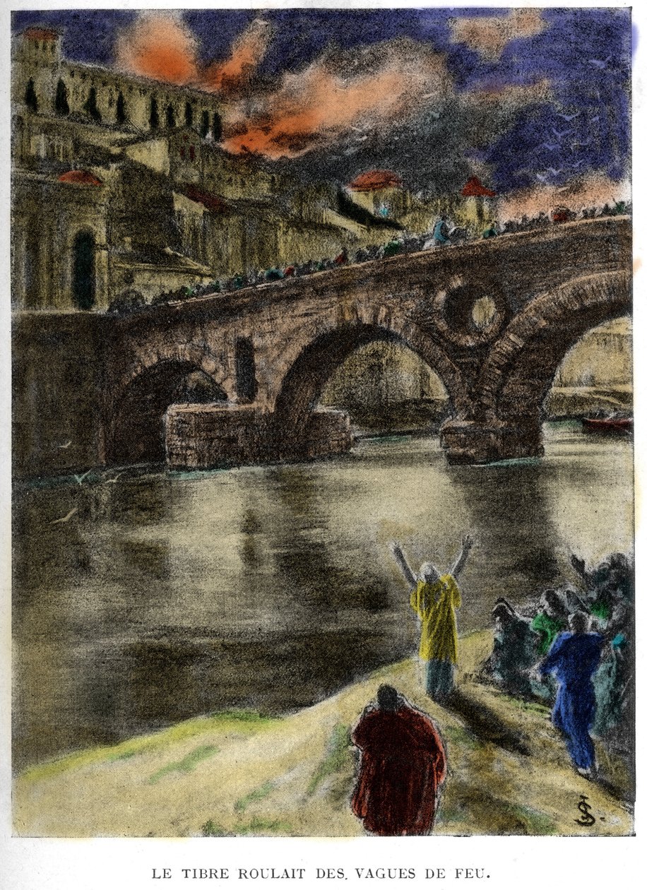 A Tiberis (Tevere) tűzhullámokat görgetett alkotó: Jan Styka