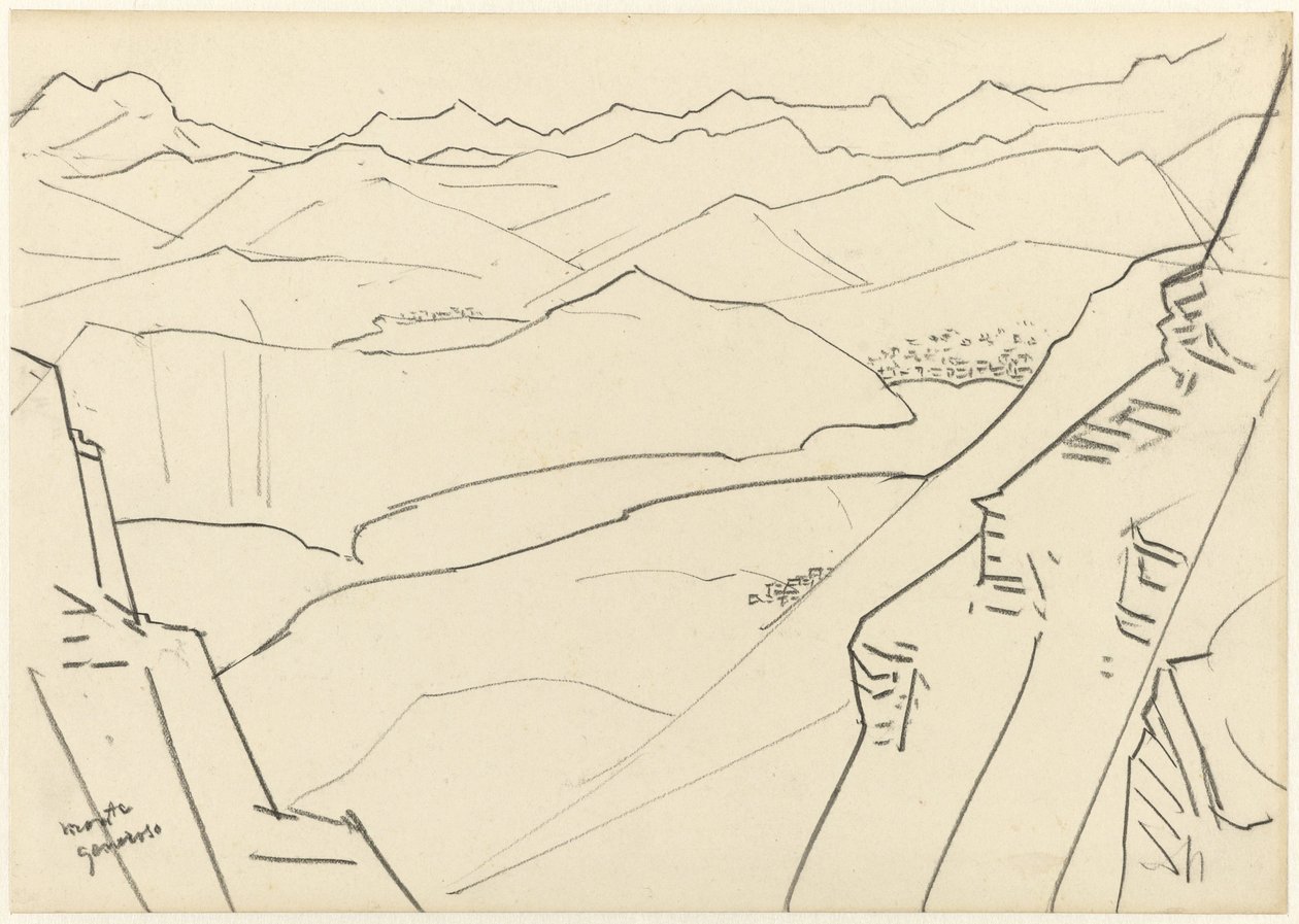 Monte Generoso hegyi táj vázlata alkotó: Jan Toorop