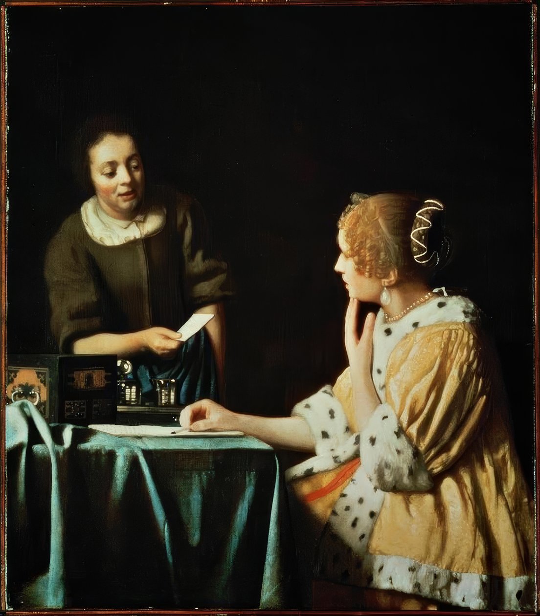 Hölgy szobalánnyal és levéllel alkotó: Jan Vermeer van Delft