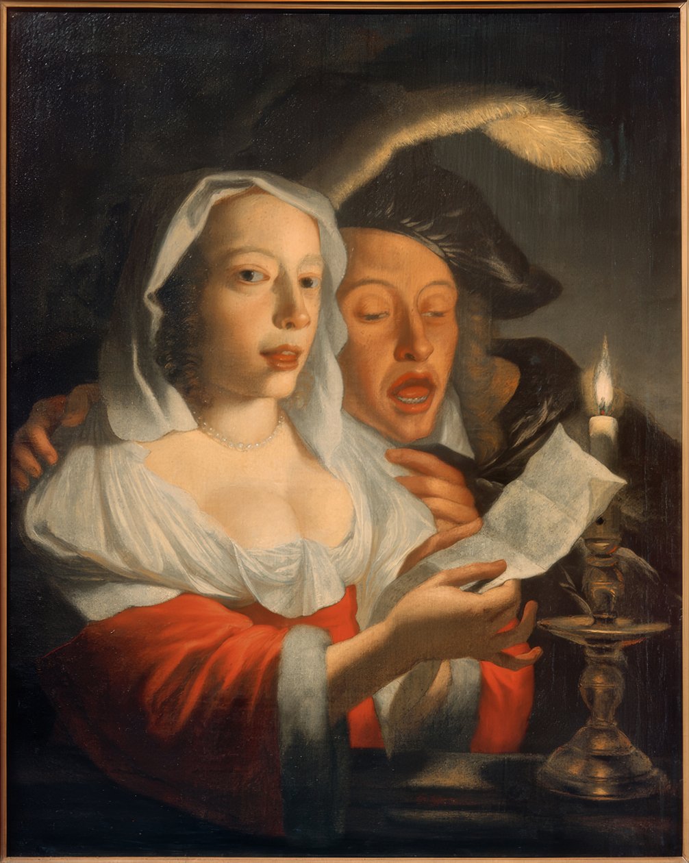 Éneklő pár gyertyafénynél alkotó: Jan Vermeer van Utrecht