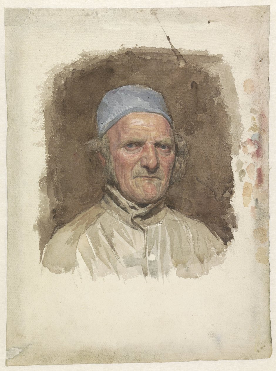 Férfi portré, kék sapkával alkotó: Jan Veth