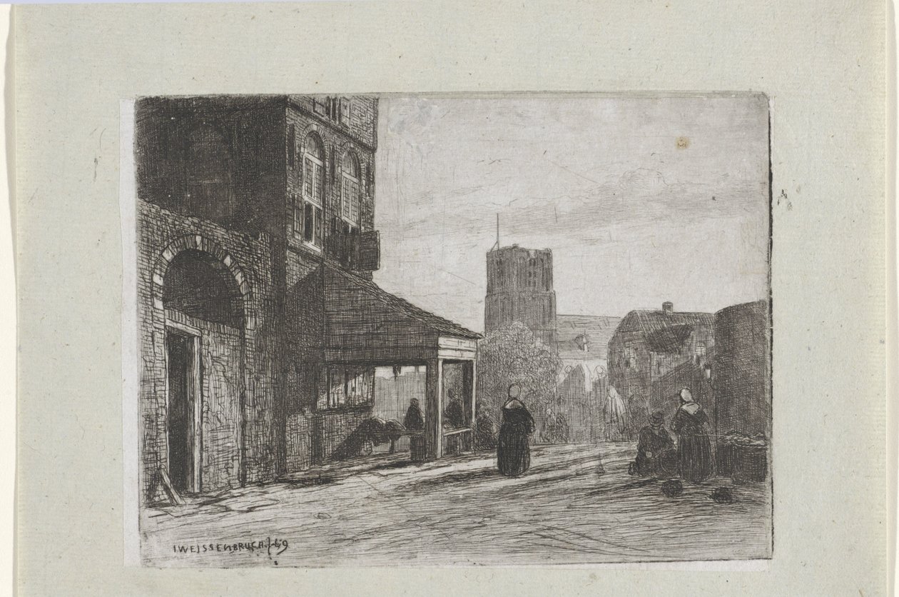 Kilátás a woudrichemi Szent Márton-templomra alkotó: Jan Weissenbruch