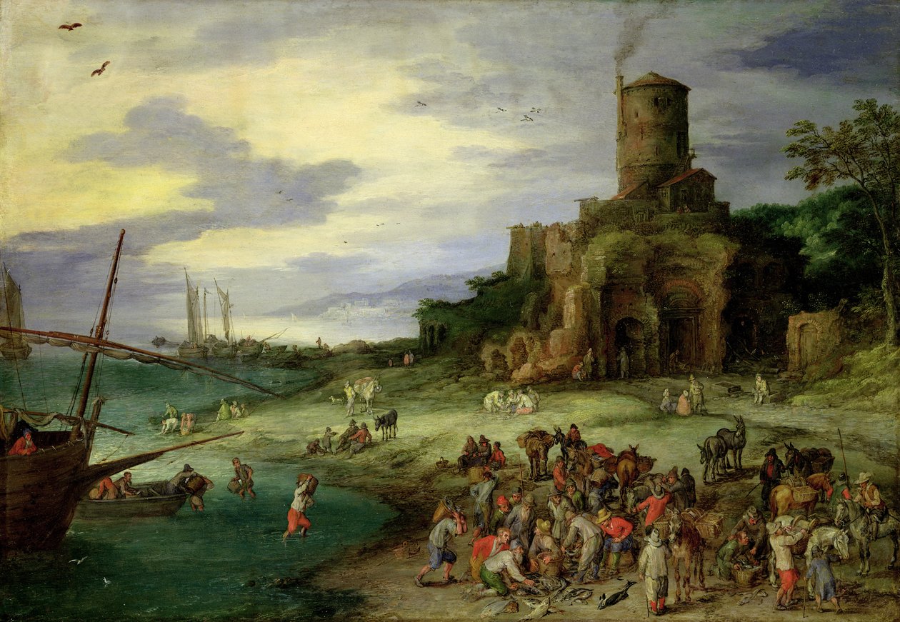 Halászok a parton alkotó: Jan the Elder Brueghel