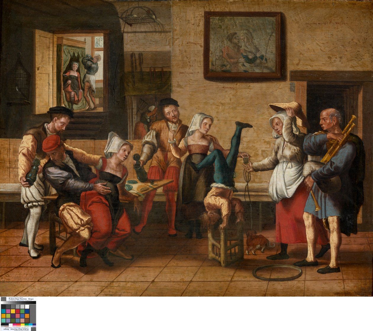 Pub jelenet (olaj, fa) alkotó: Jan van Amstel