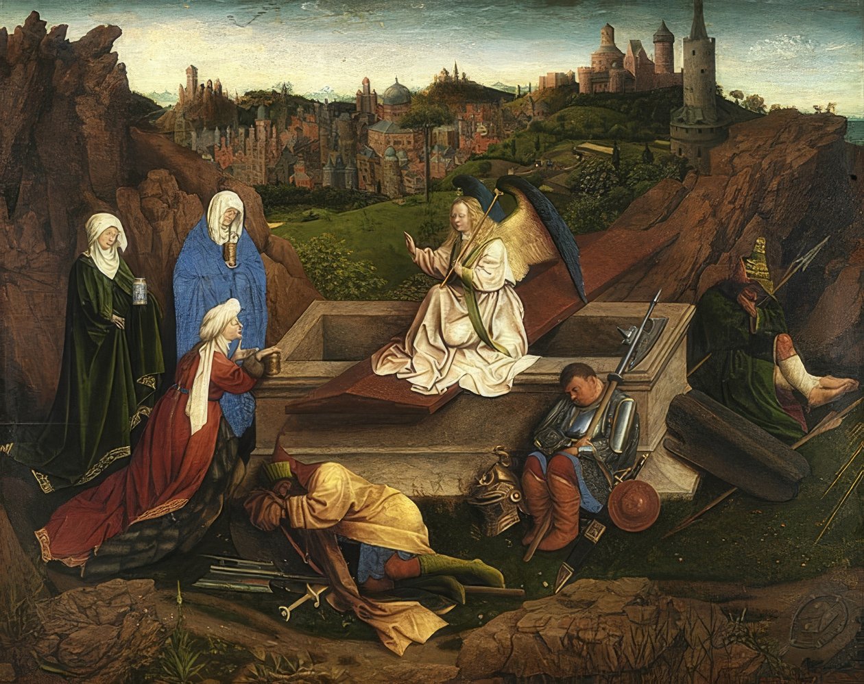 A három Mária Krisztus sírjánál alkotó: Jan van Eyck