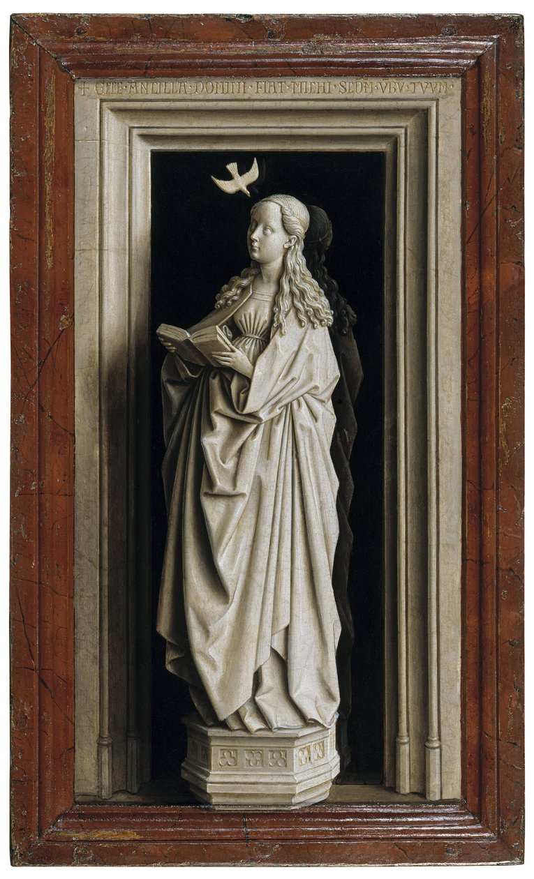 Angyali üdvözlet diptichon, jobb oldali panel, 1434-1435 alkotó: Jan van Eyck