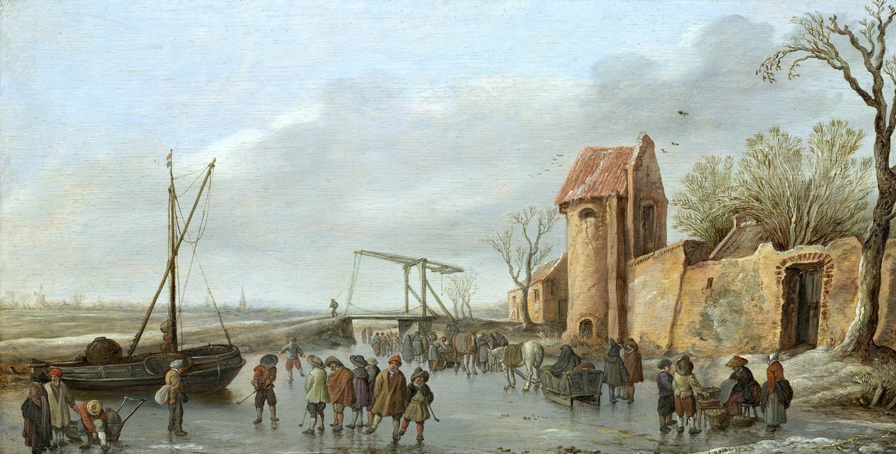 Jelenet a jégen alkotó: Jan van Goyen