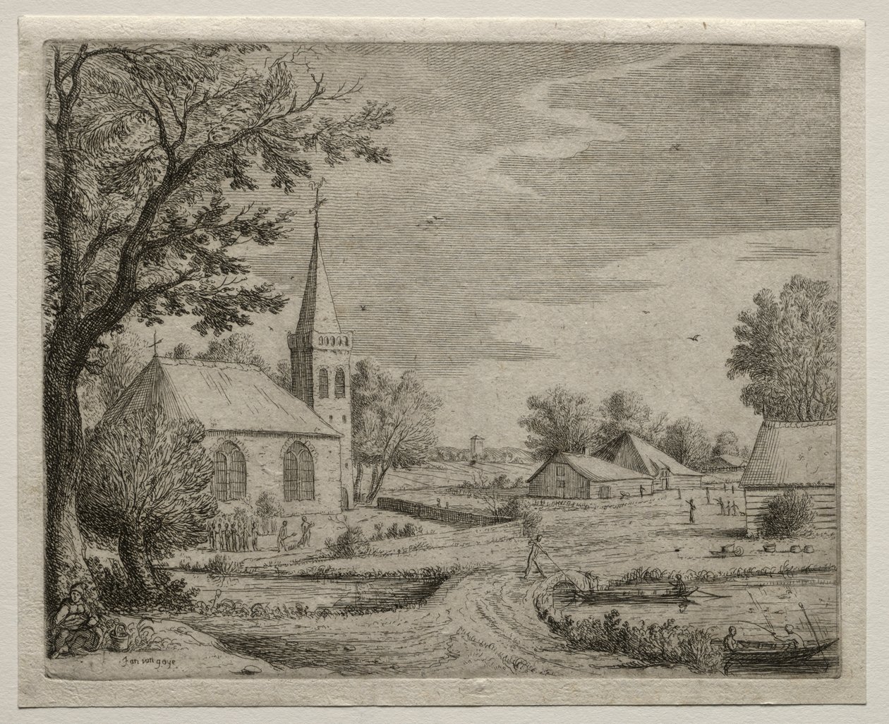 Falusi templom alkotó: Jan van Goyen