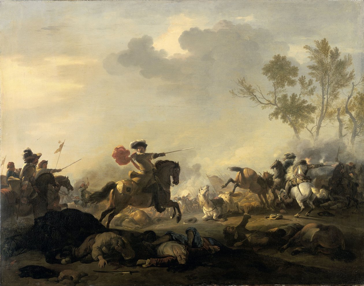Lovasság támadása alkotó: Jan van Huchtenburg
