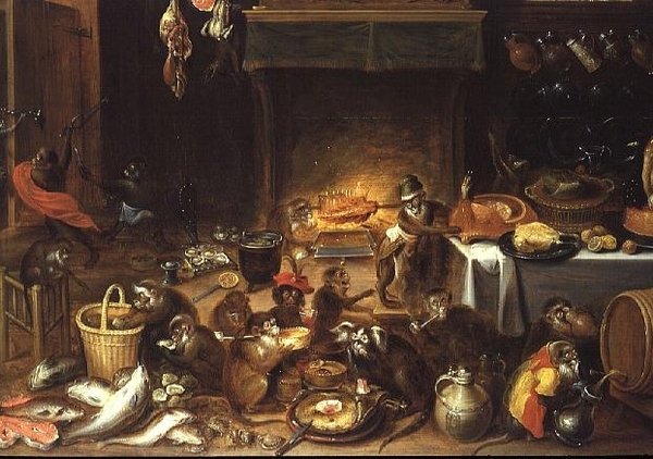 Majmok lakomája alkotó: Jan van Kessel the Elder
