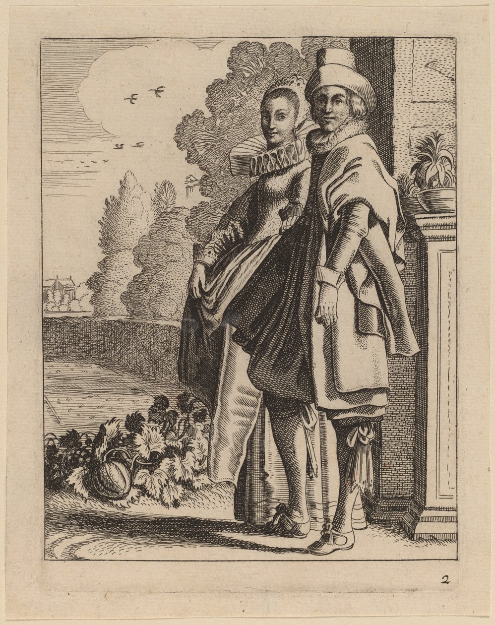 Két figura jelmezben alkotó: Jan van de Velde II