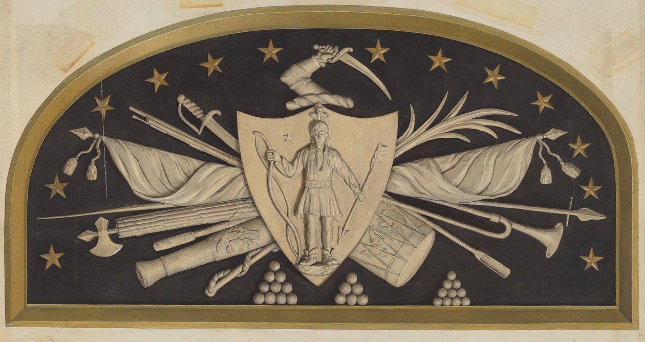 Lunette - Massachusetts állam pecsétje, c. 1937. alkotó: Jane Iverson