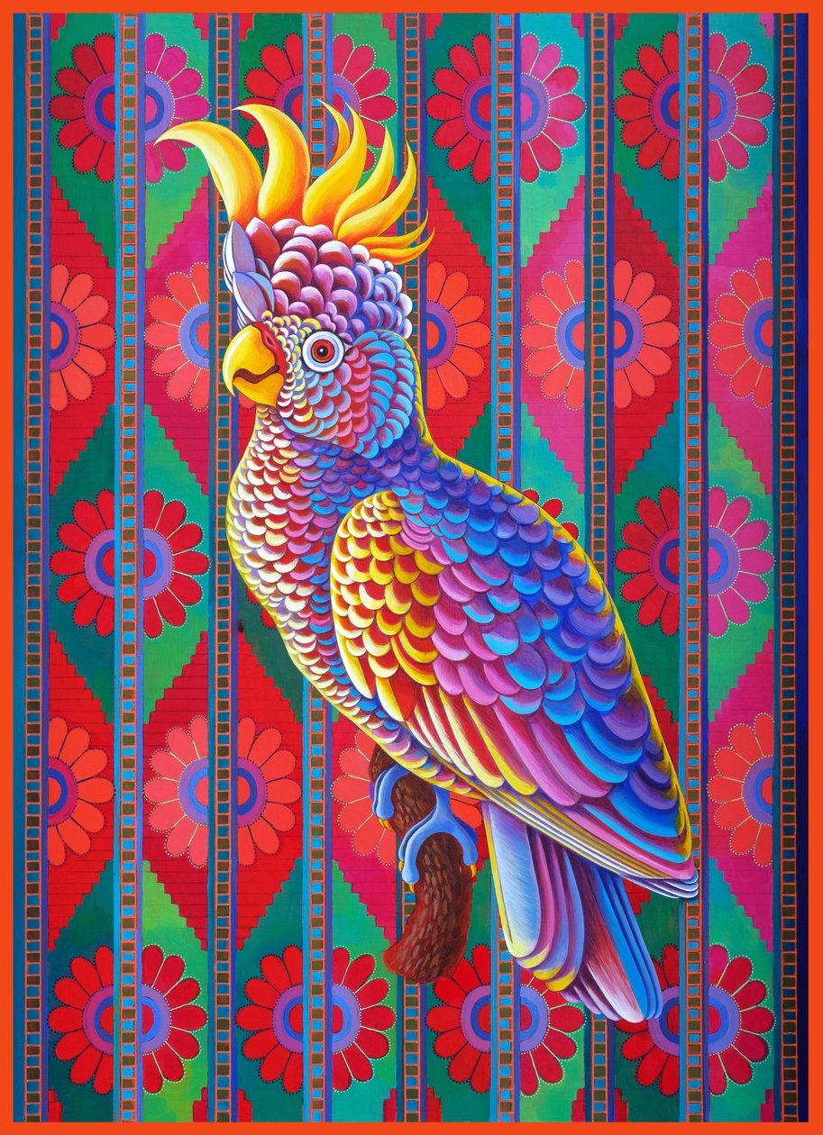 Yellow-crested Cockatoo, 2022 (oil on canvas) alkotó: Jane Tattersfield