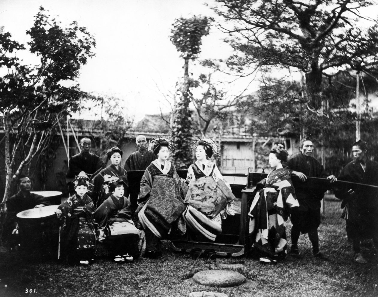 Gésa Girls, 1870-es évek alkotó: Japanese Photographer