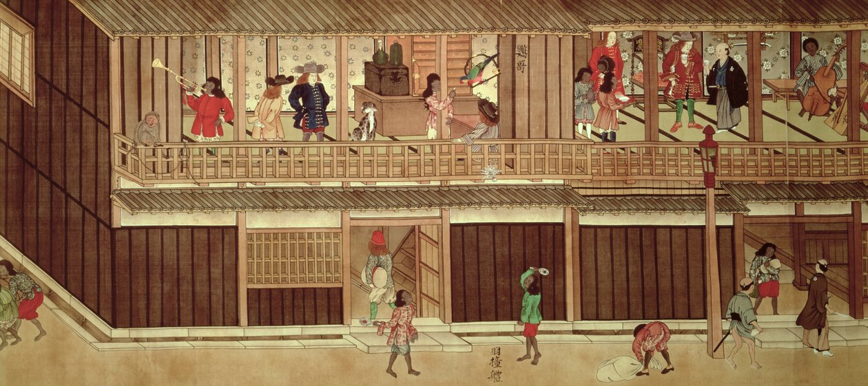 Egy hazai jelenet, egy tekercs bal oldali része (lásd: 22591-2) alkotó: Japanese School