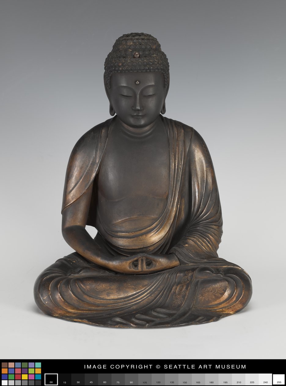 Amida Buddha lótusz talapzaton alkotó: Japanese School