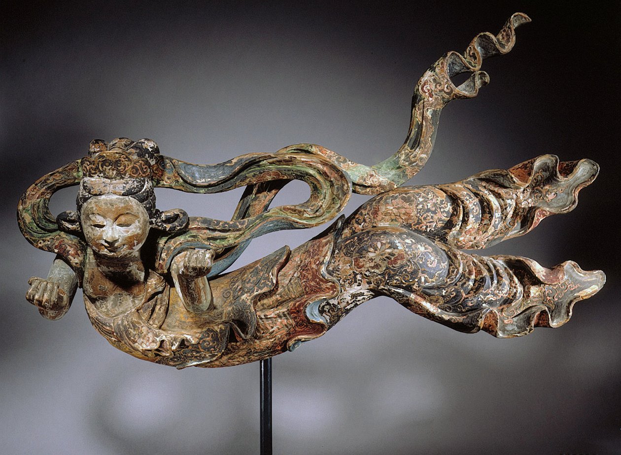 Apsaras, 17-18. század (polikróm fa) alkotó: Japanese School