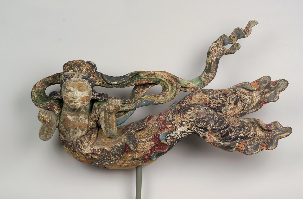 Apsaras, 17-18. század (polikróm fa) alkotó: Japanese School