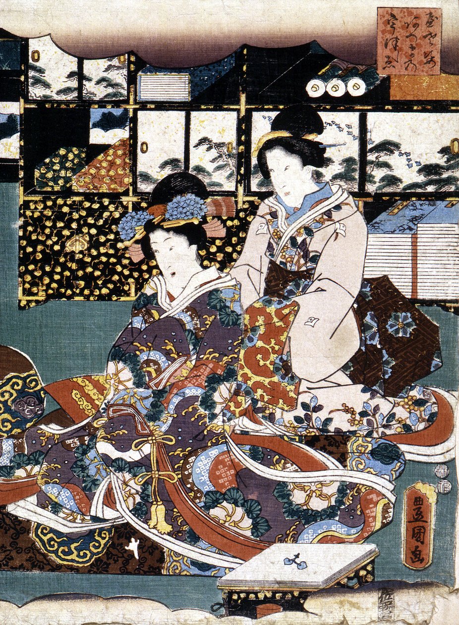 Japán nyomat: két nő, n.d. alkotó: Japanese School