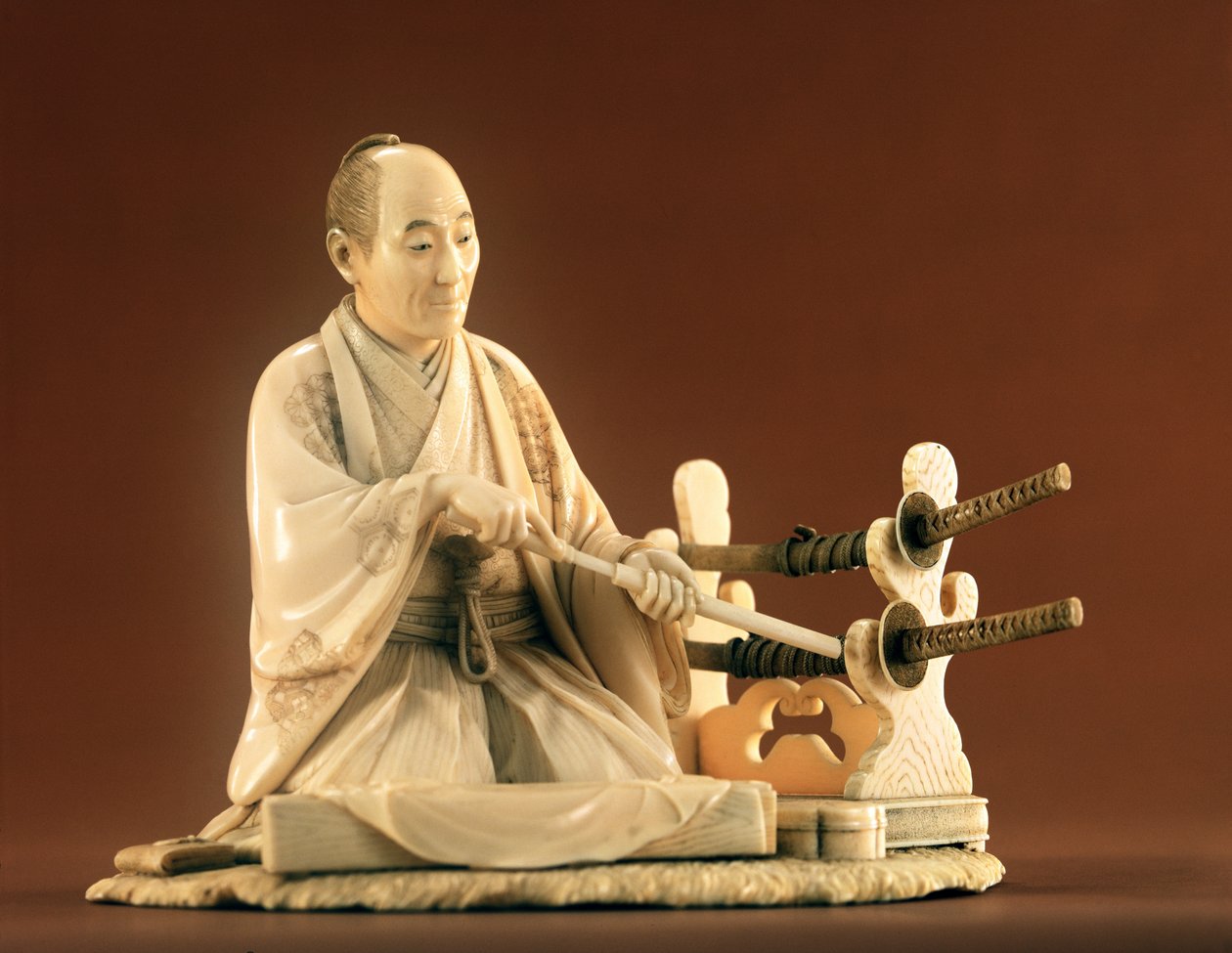 Szamuráj, a partoknál, Edo Perio d (1603-1868) alkotó: Japanese School