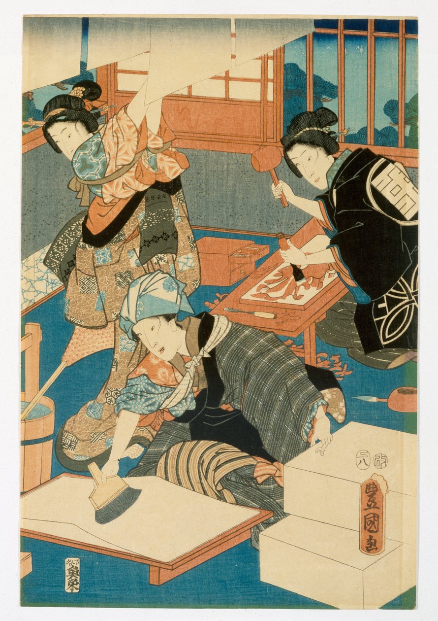 Woodblock gyártás alkotó: Japanese School