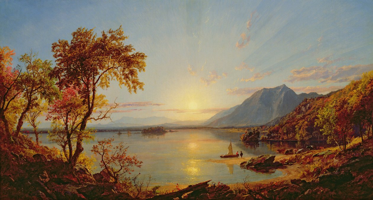 Naplemente, George-tó, New York, 1867 alkotó: Jasper Francis Cropsey