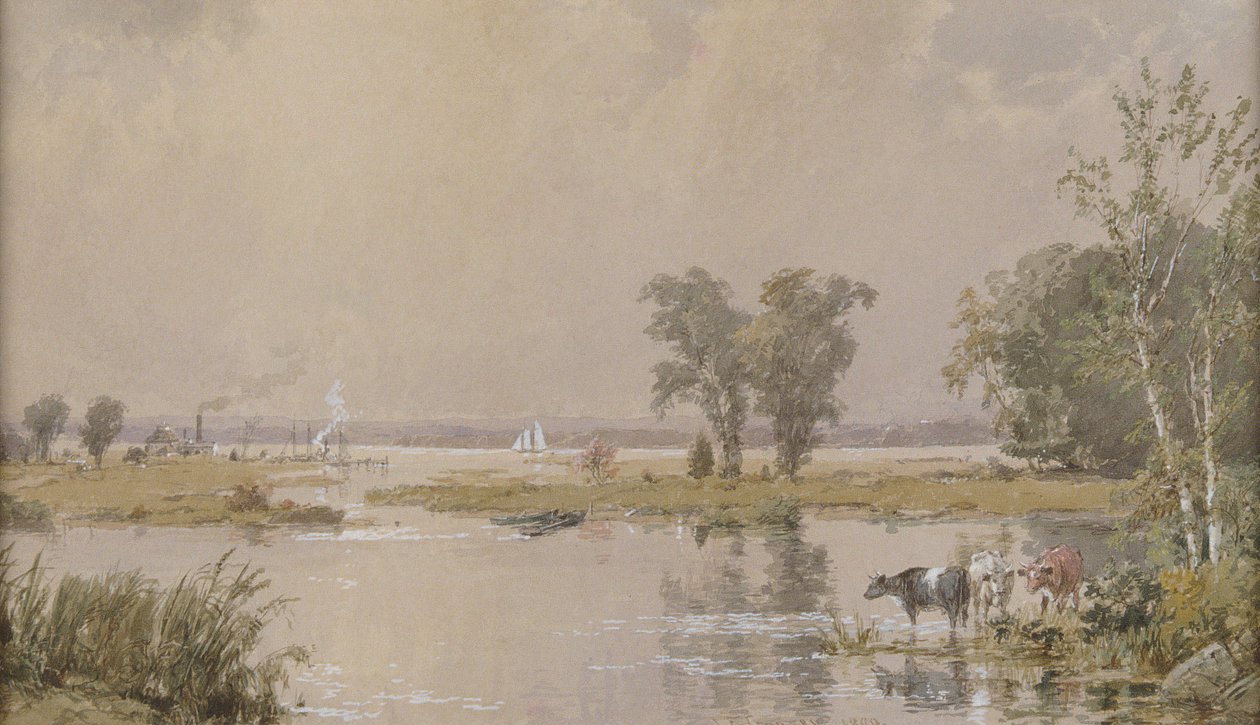 Hackensack Meadows, 1890. alkotó: Jasper Francis Cropsey