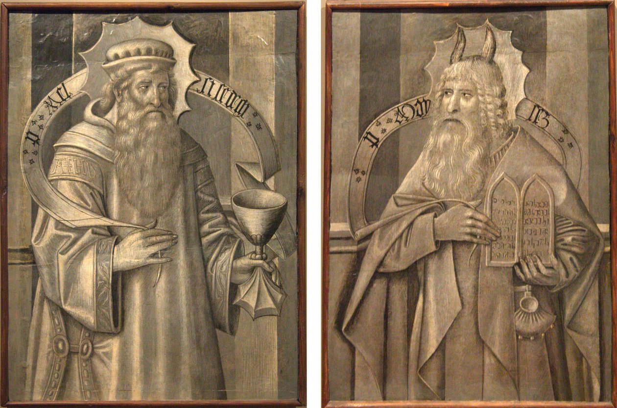 Rekeszek a Santa Maria de Ripoll-Melchizedek és Mózes predellájának hátoldalán alkotó: Jaume Huguet