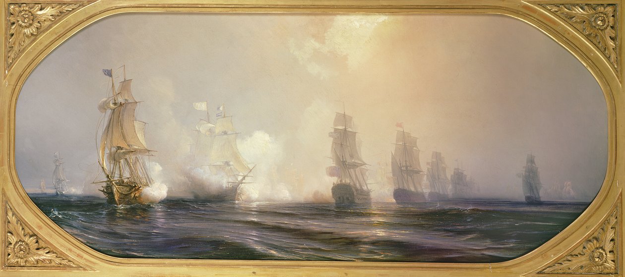 Tengeri csata a Chesapeake-öbölben, 1781. szeptember 3., 1848 alkotó: Jean Antoine Theodore Gudin