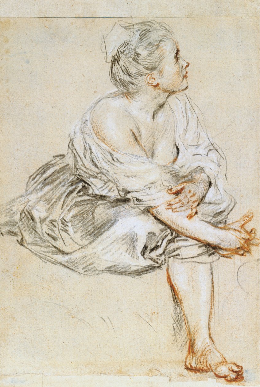 Ülő fiatal nő alkotó: Jean Antoine Watteau