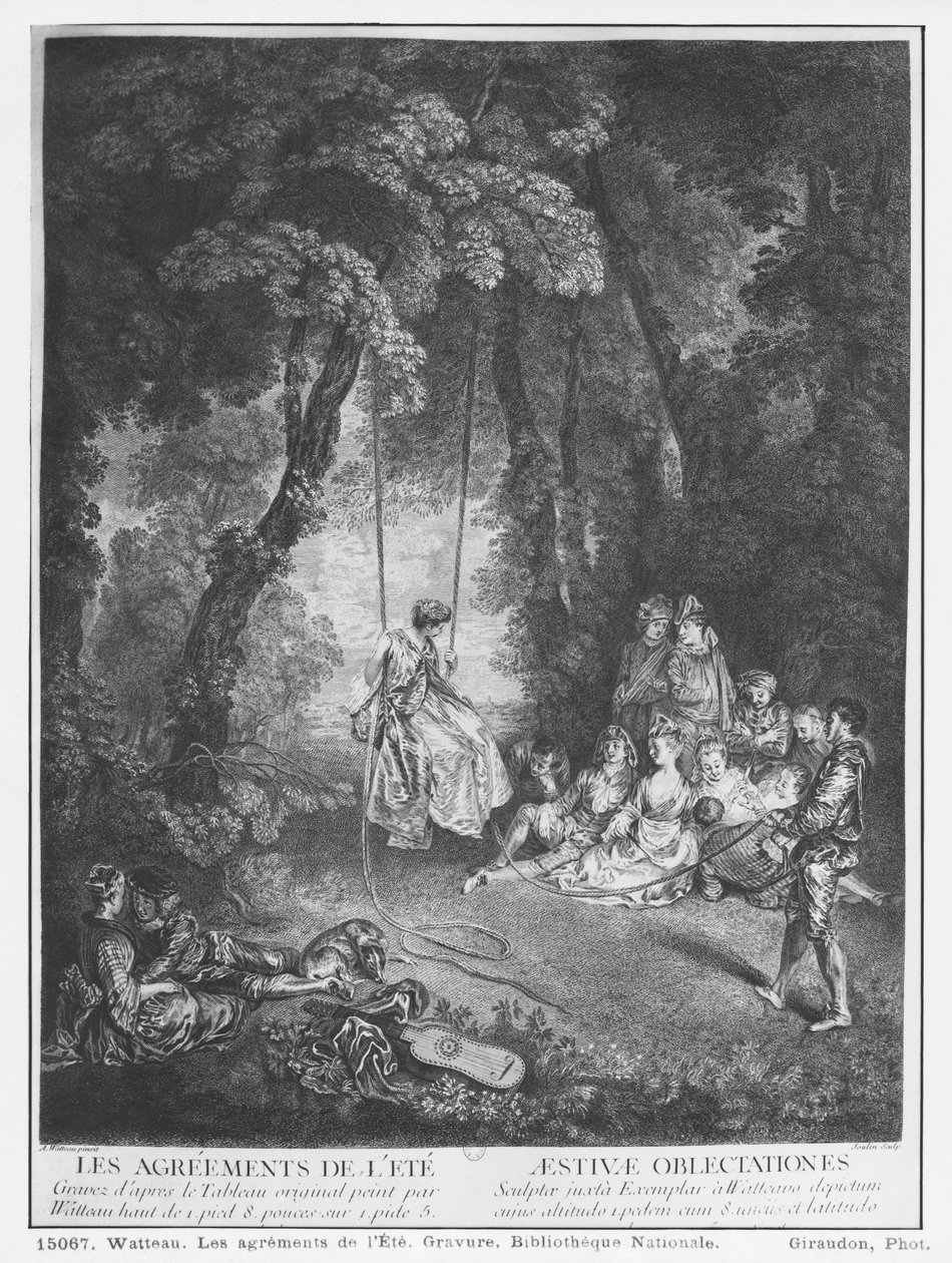 A nyár örömei, metszett Francois Joullain (1697-1778) alkotó: Jean Antoine Watteau