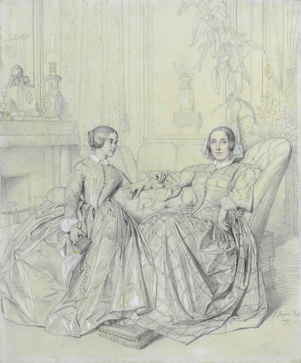 Charles dAgoult comtesse, született Marie dAgoult és lánya, Claire dAgoult alkotó: Jean Auguste Dominique Ingres
