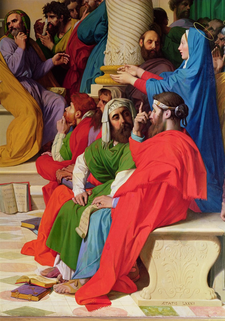 Jézus az orvosok között, részlet az orvosokról és Szűz Máriáról, 1862 alkotó: Jean Auguste Dominique Ingres