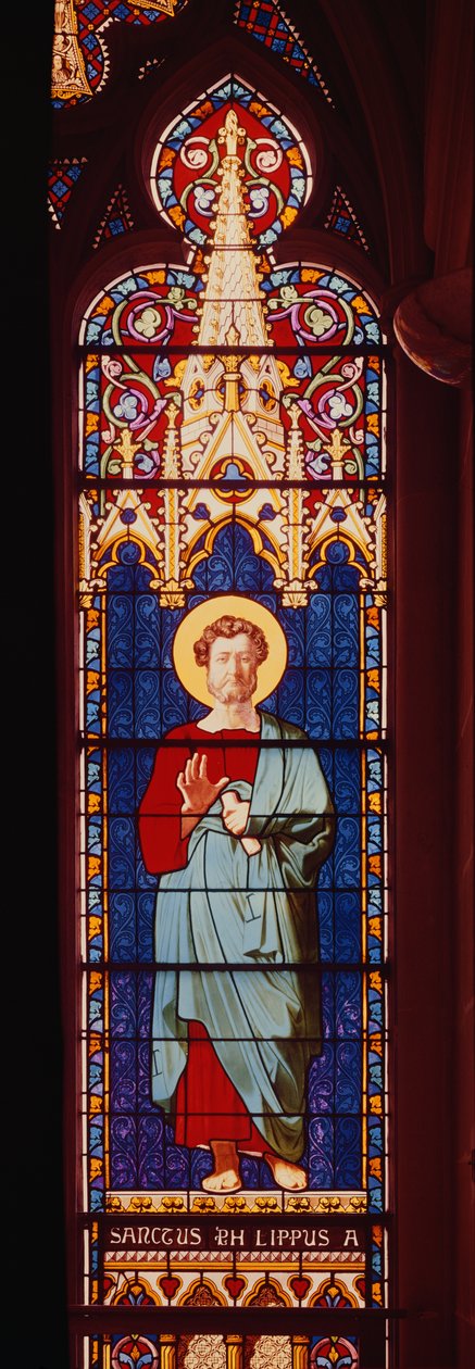 Louis-Philippe (1773-1850) mint Szent Fülöp, Sevres Műhely (ólomüveg) alkotó: Jean Auguste Dominique Ingres