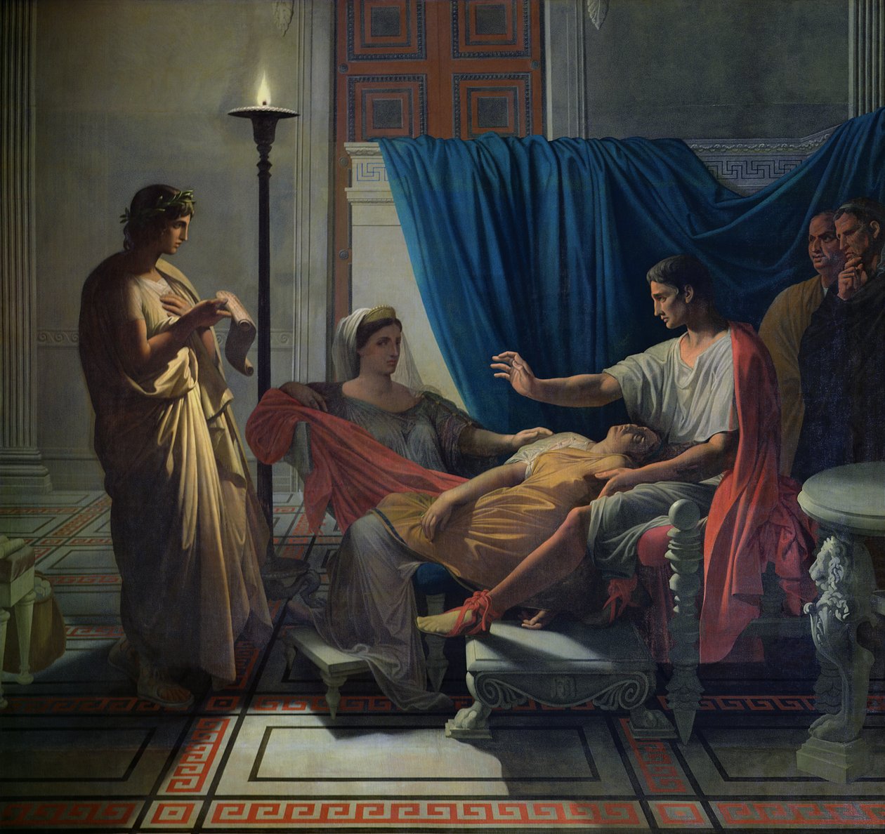 Vergilius felolvassa az Aeneist Liviának, Octaviának és Augustusnak, 1812 körül alkotó: Jean Auguste Dominique Ingres