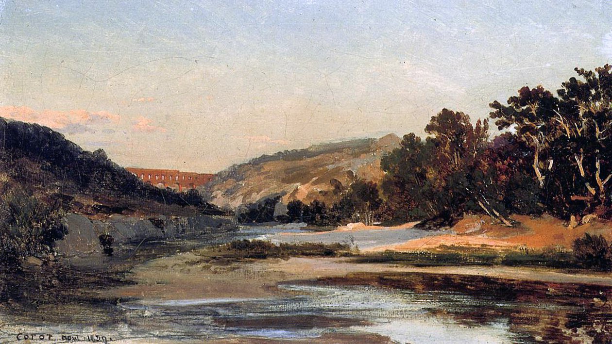 Vízvezeték, 1839 (olaj, papír, vászon) alkotó: Jean Baptiste Camille Corot