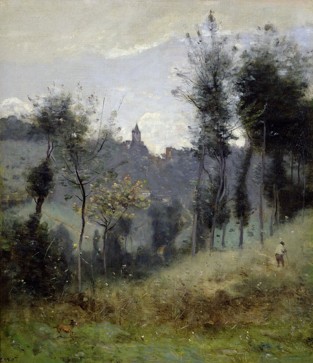 Canteleu Rouen közelében alkotó: Jean Baptiste Camille Corot