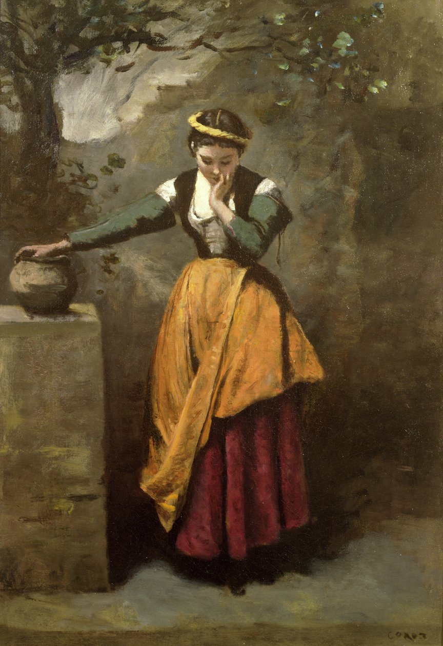 Álmodozó a szökőkútnál, 1860 körül alkotó: Jean Baptiste Camille Corot