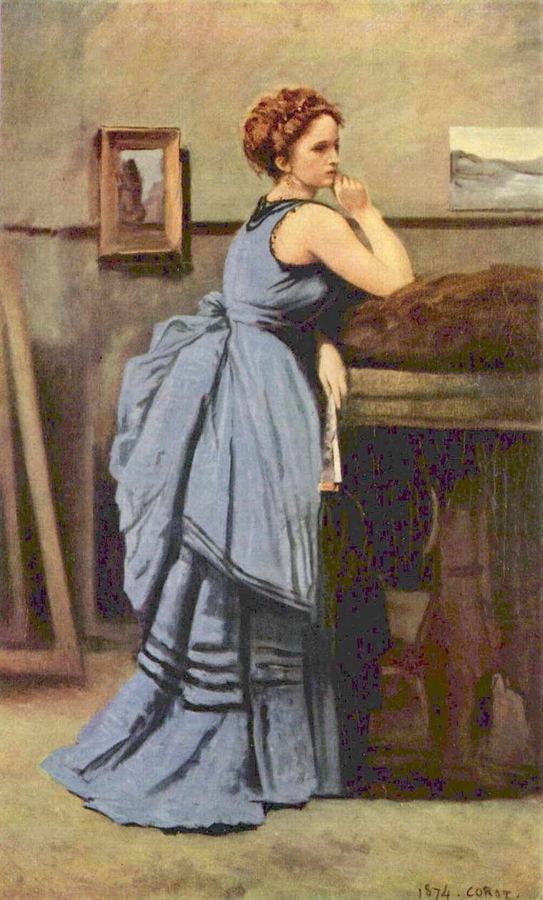 Nő kékben alkotó: Jean Baptiste Camille Corot