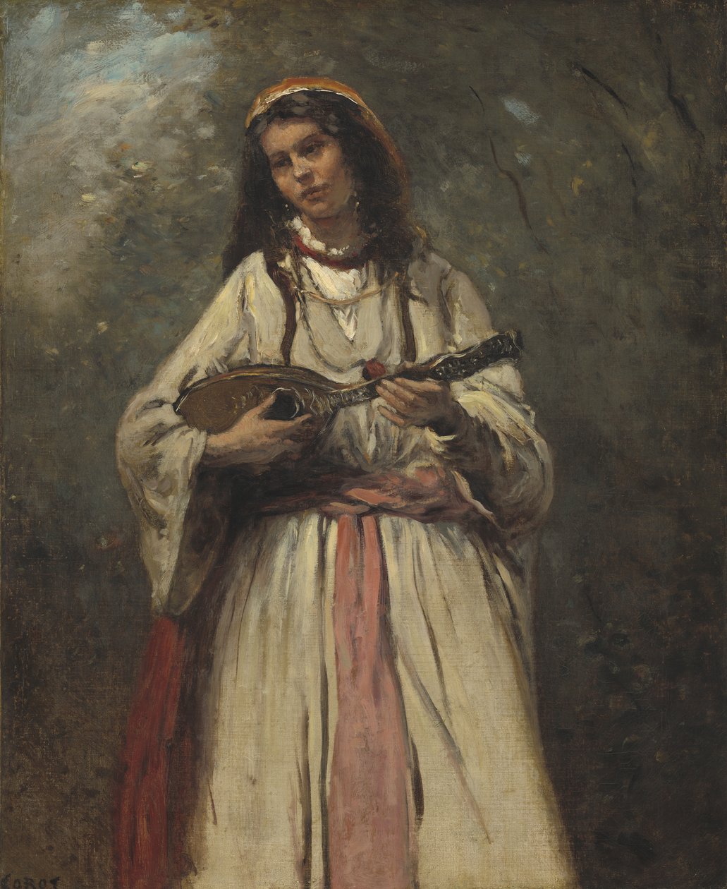 Cigánylány mandolinnal, 1870 körül alkotó: Jean Baptiste Camille Corot
