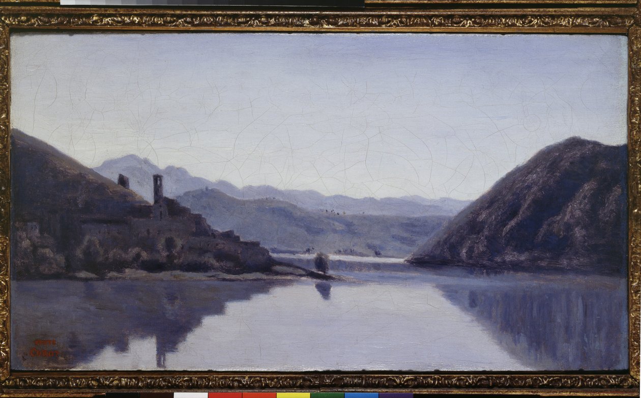 Piediluco-tó, Umbria, 19. század alkotó: Jean Baptiste Camille Corot