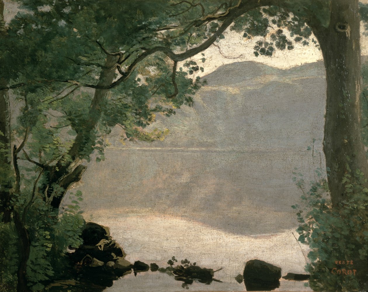 Lake Nemi 1843 alkotó: Jean Baptiste Camille Corot