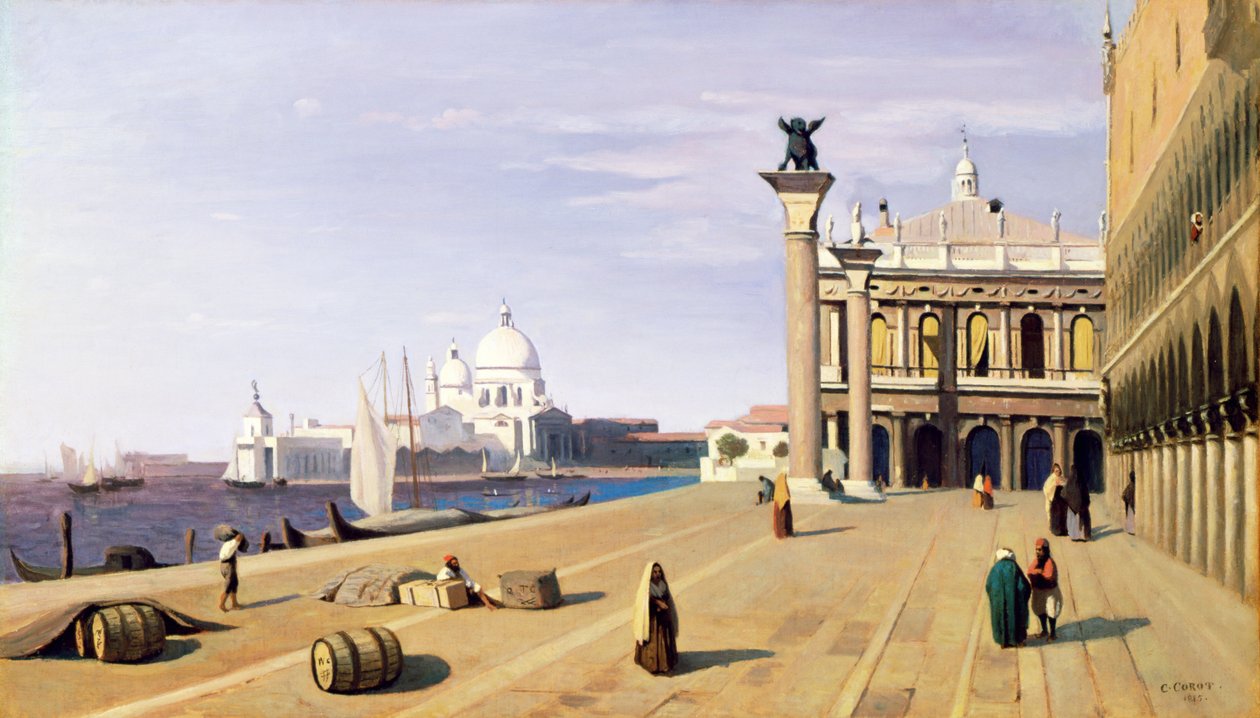 Riva degli Schiavone, Velence, 1845 alkotó: Jean Baptiste Camille Corot