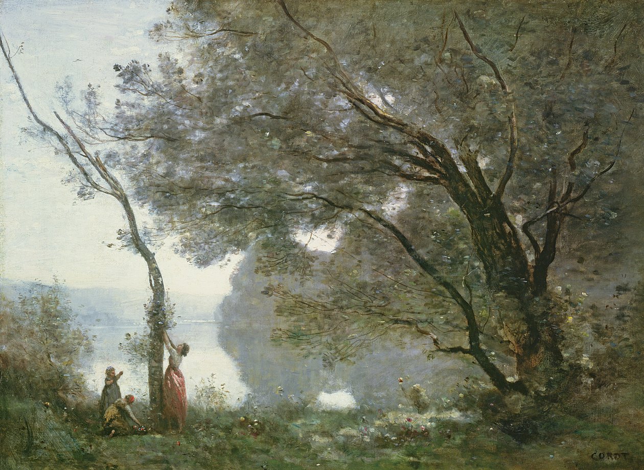 Mortefontaine emléktárgy, 1864 alkotó: Jean Baptiste Camille Corot