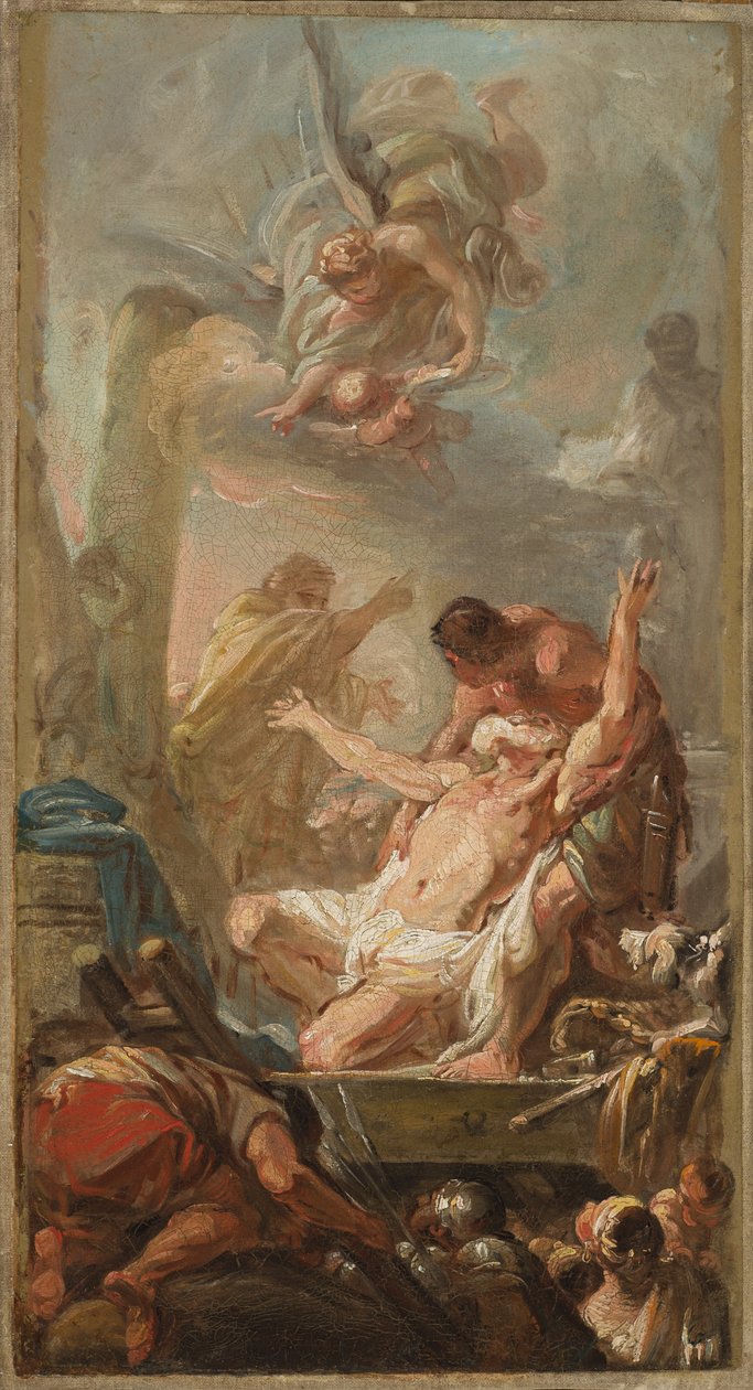 Jelenet Szent András vértanúságából, 1758 alkotó: Jean Baptiste Deshays de Colleville