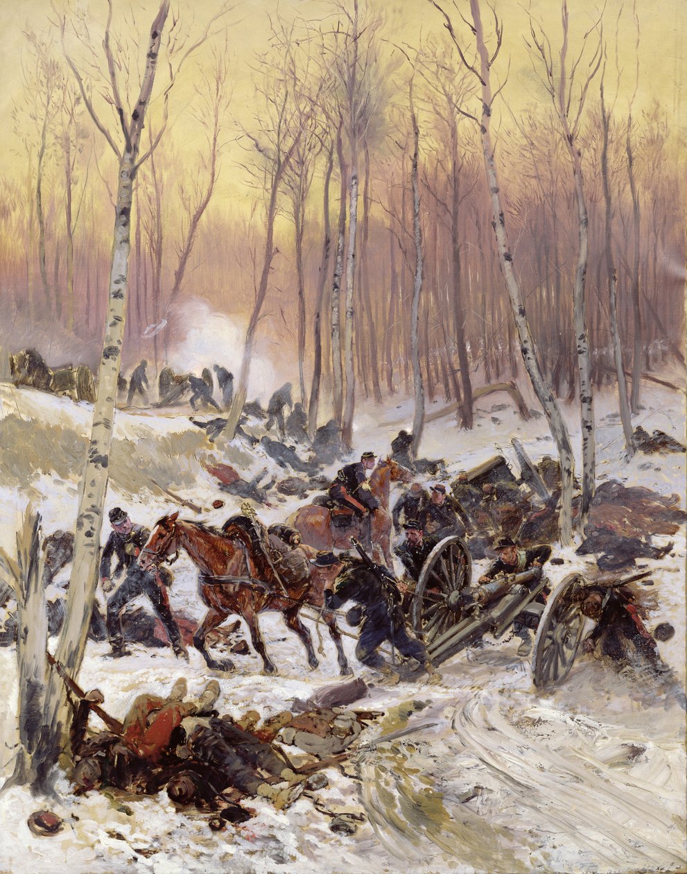 Tüzérségi harc egy erdőben Párizs ostroma alatt, 1870-71 alkotó: Jean Baptiste Edouard Detaille