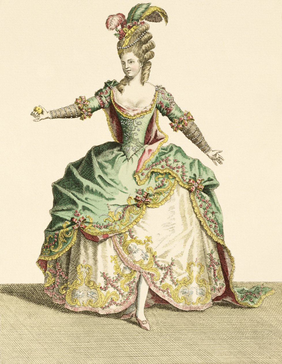 Vénusz jelmeze több operában, a művész metszete, 1780 körül alkotó: Jean Baptiste Martin