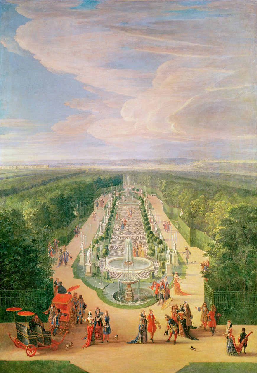 Perspektivikus nézet a ligetről a Versailles-i Antiques Galerie-ből, 1688 alkotó: Jean Baptiste Martin