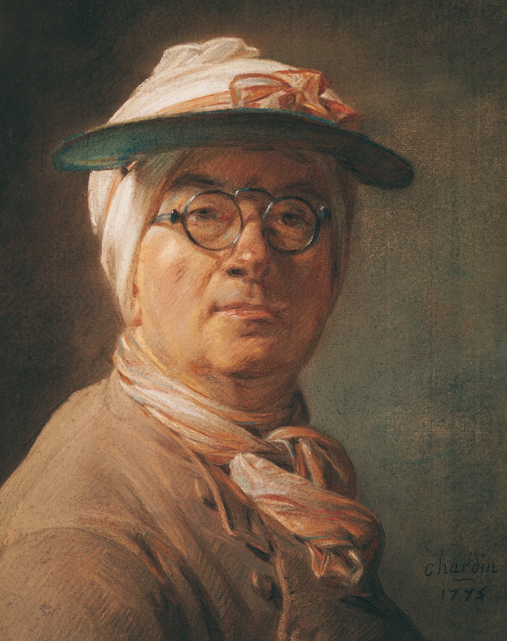 Önarckép, 1775 (pasztell, papíron) alkotó: Jean Baptiste Simeon Chardin